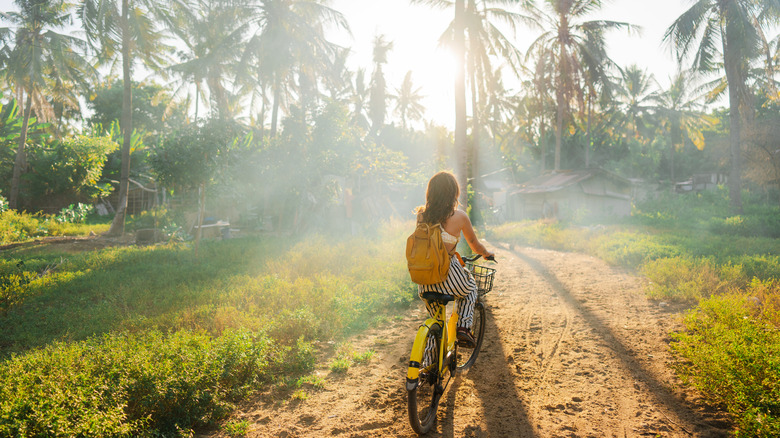 Riding bike on Gili Trawangan