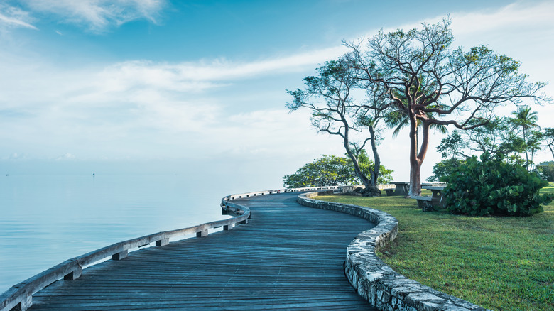 Boardwalk at Dante Fascell Visitor Center in Biscayne National Park, Florida, USA