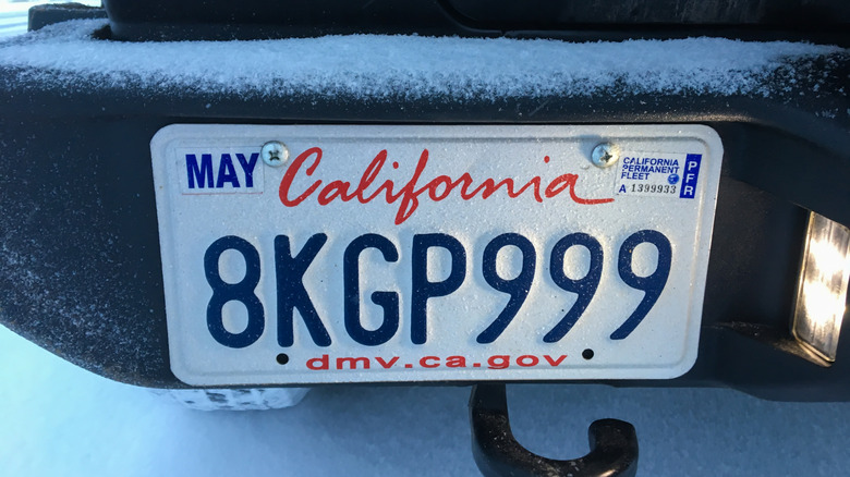 California license plate