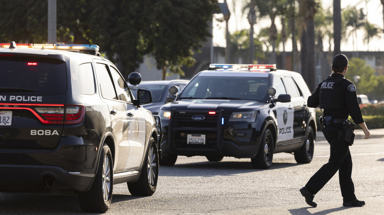 Polce cars stopping car in California