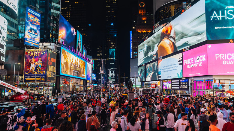 Crowds in Times Square