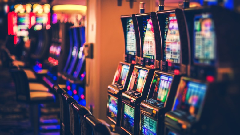 Slot machines in a casino