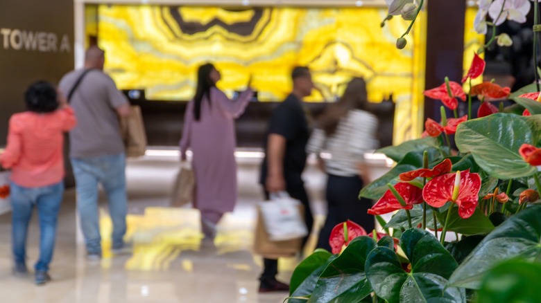 Visitors ina hotel lobby in Dubai