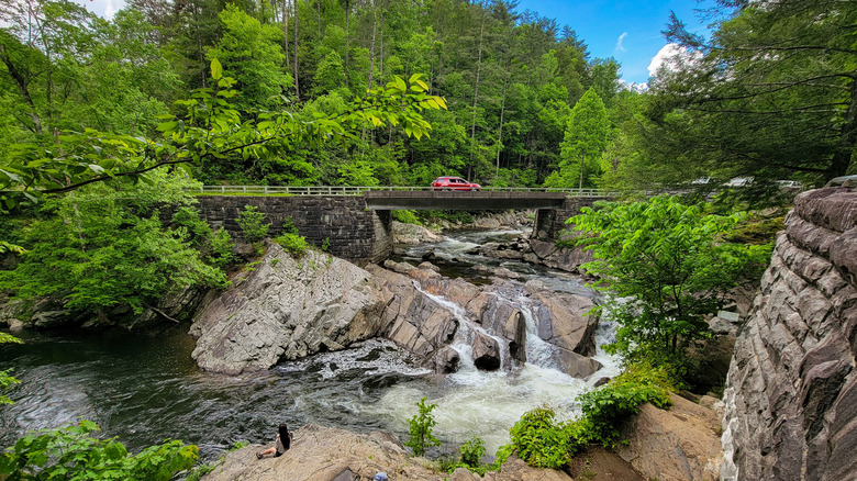 Visitors longue at the Sinks area in Great Smoky Mountains National Park