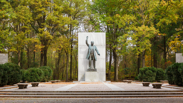 17-foot bronze statue of President Theodore Roosevelt at Theodore Roosevelt Island in Washington, D.C.