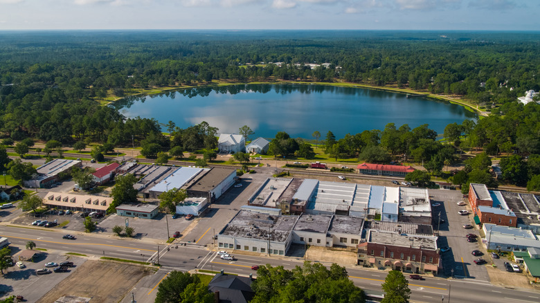 An aerial view of Lake DeFuniak.