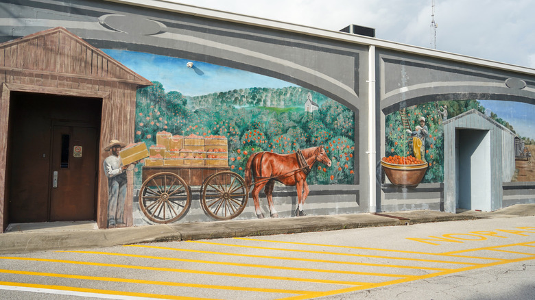 A large mural in downtown Lake Placid.