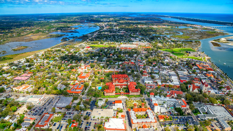 An aerial view of historic St. Augustine.