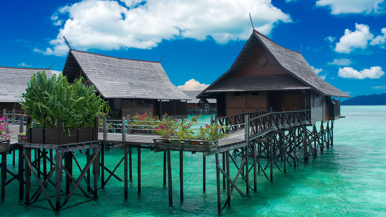 Overwater bungalows on Kapalai Island Malaysia
