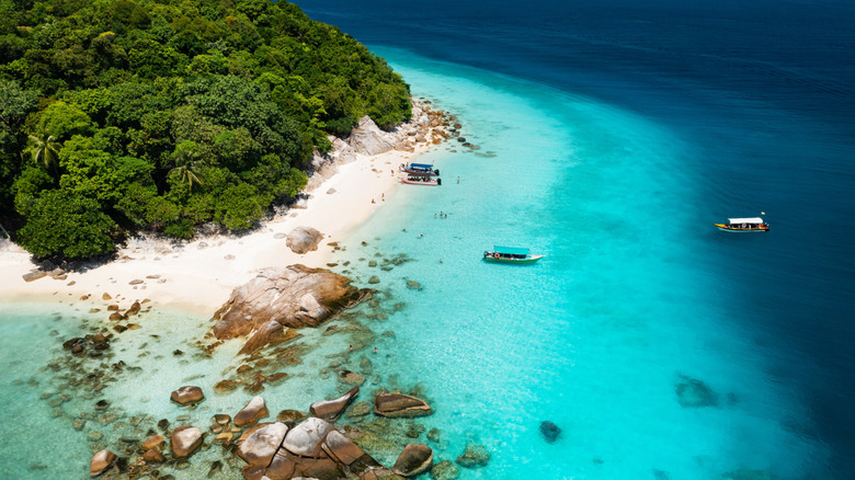 Aerial view of Lang Tengah Island in Malaysia
