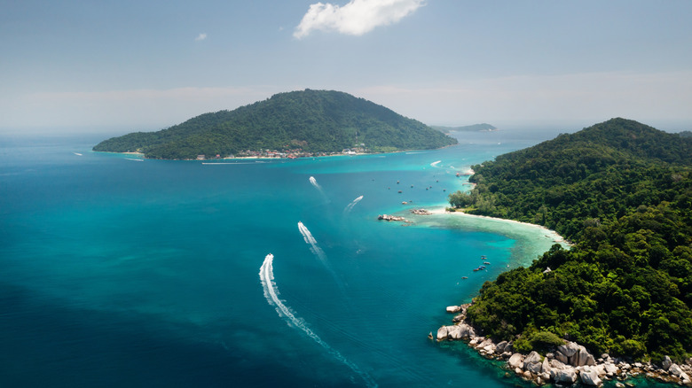 Aerial view of Perhentian Islands in Malaysia