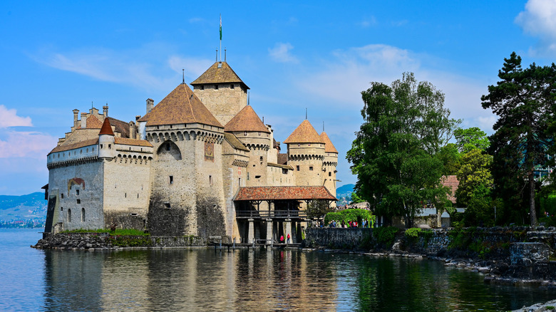 Chillon Castle  on lake Geneva