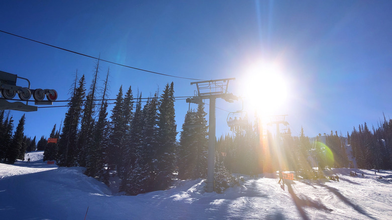 Sun rays at Wolf Creek Ski Area in Colorado