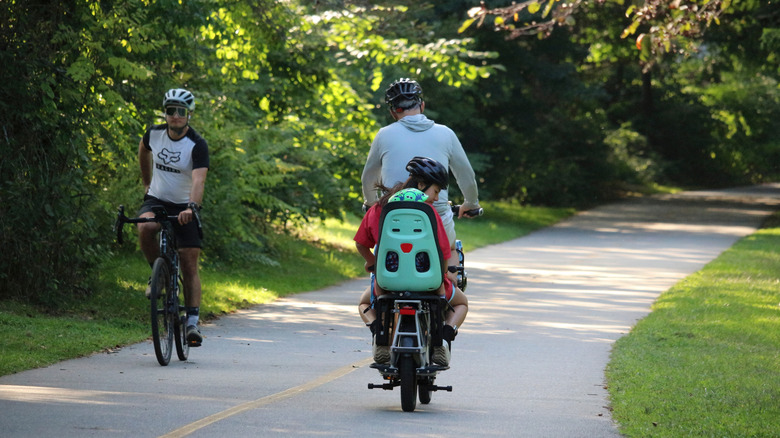 Bicyclists on the Minuteman Bikeway in Arlington, Massachusetts