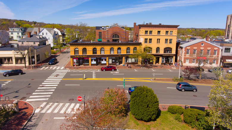 Buildings and streets in Arlington, Massachusetts
