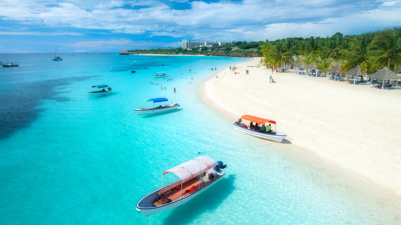 Aerial view of Zanzibar and its shoreline