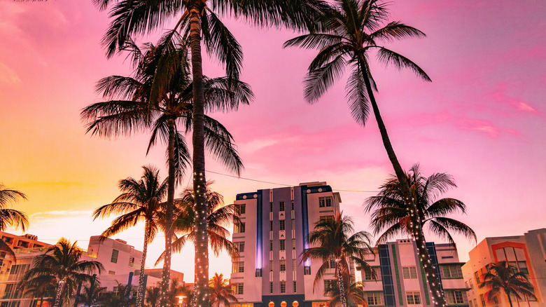 South Beach, Miami as the sun sets
