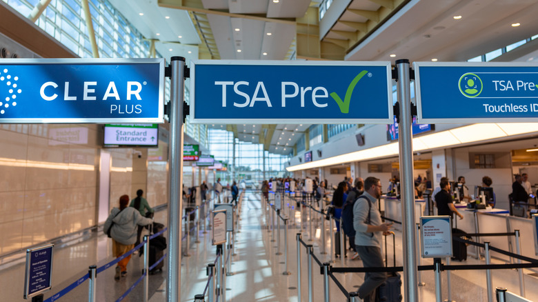 A CLEAR+ line at airport security