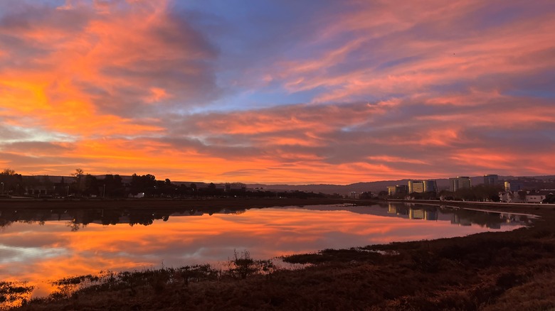 Beautiful sunset foster city lagoon