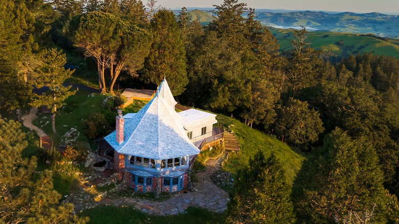 A castle-like home on a mountaintop in Marin County, California