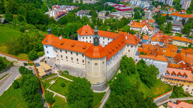 View of Skofja Loka Castle in Slovenia