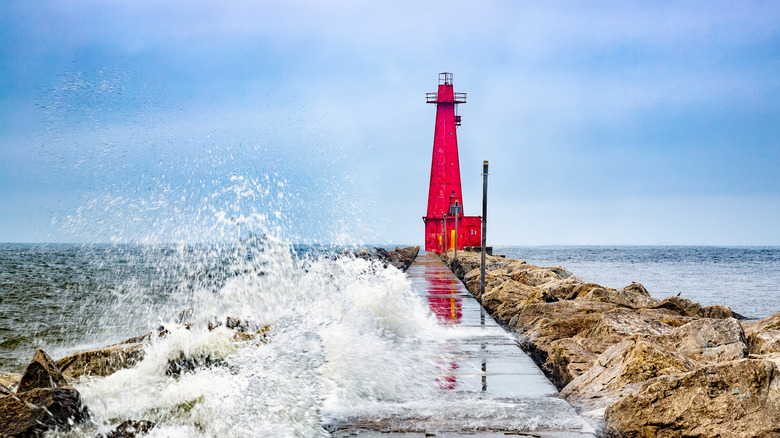 A lighthouse in Muskegon