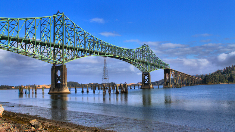 Beautiful bridge span over Coos Bay, OR
