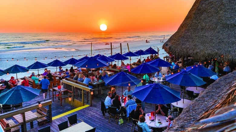 Sunset from Sharky's Beachfront Restaurant, Panama City Beach, Florida