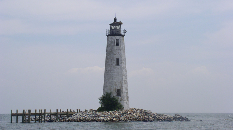 The lighthouse at New Point Comfort, Mathews County, Virginia