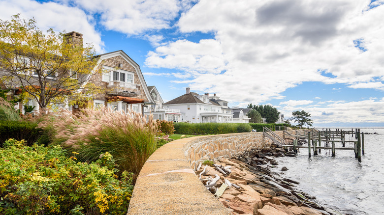 Homes on the waterfront in Stonington, CT