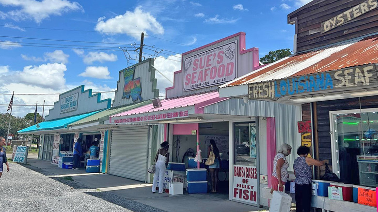 Customers shop at Westwego Shrimp Lot