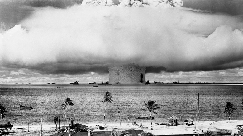 Atomic bomb detonated above Bikini Atoll