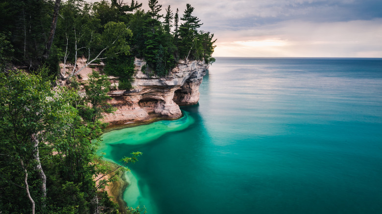 Sunset at Pictured Rocks National Lakeshore on Lake Superior, Michigan