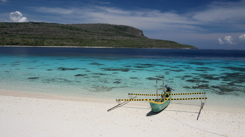 Fishing boat on beach in Jaco Island, Timor-Leste