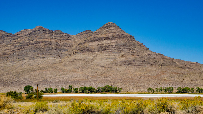 Mountains and desert landscape in Hiko, Nevada