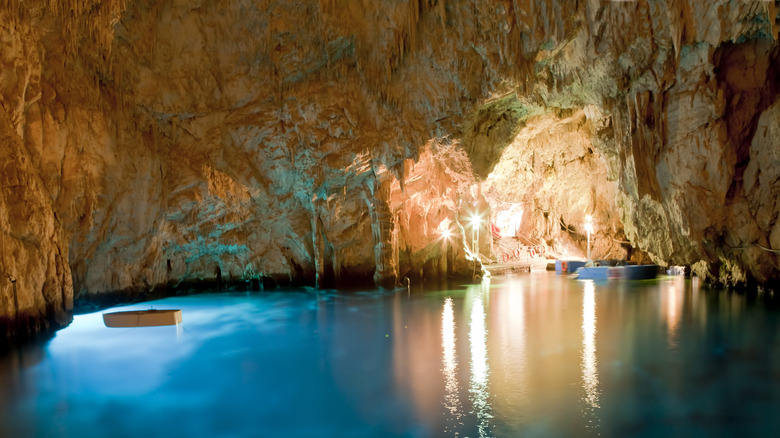The Grotta dello Smeraldo, also known as Emerald Grotto, in Conca dei Marini, Italy