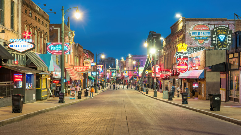 Neon-lit Beale Street