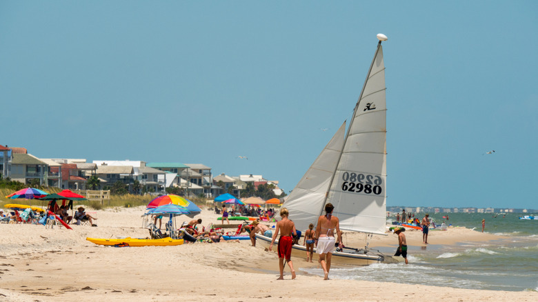 Sailboat on St. George Island beach