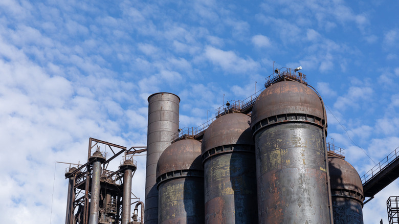 Old steel furnaces at National Historic Landmark in Pittsburgh