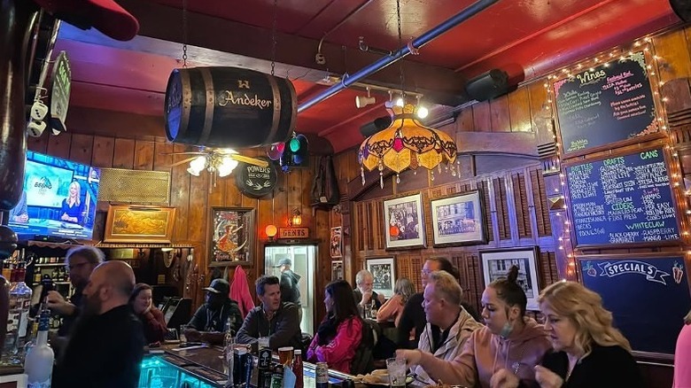 Patrons sitting inside Swingin' Door Exchange in Milwaukee, Wisconsin