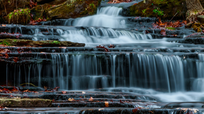 Collins Creek waterfall in fall weather