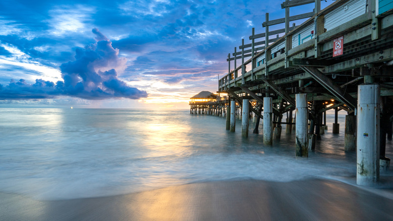 Pier going out into ocean at Cocoa Beach