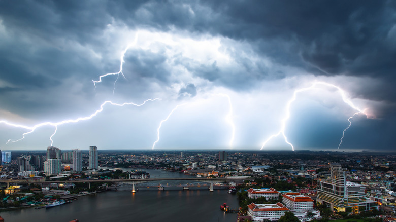 Bangkok during a lightning storm.
