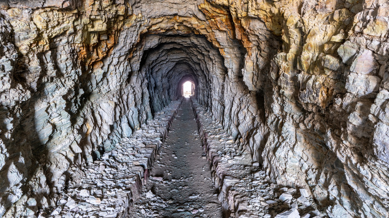 The interior of the Ptarmigan Tunnel in Glacier National Park