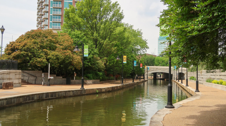 The Canal Walk travels 1.25 miles through downtown Richmond, Virginia