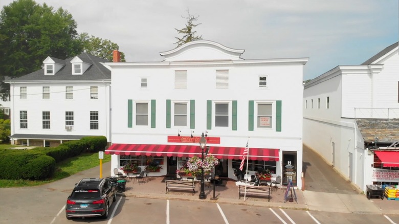 front of Deborah Ann's Sweet Shoppe in Ridgefield, Connecticut
