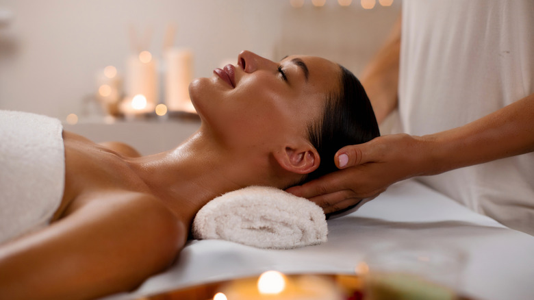 A woman getting a massage