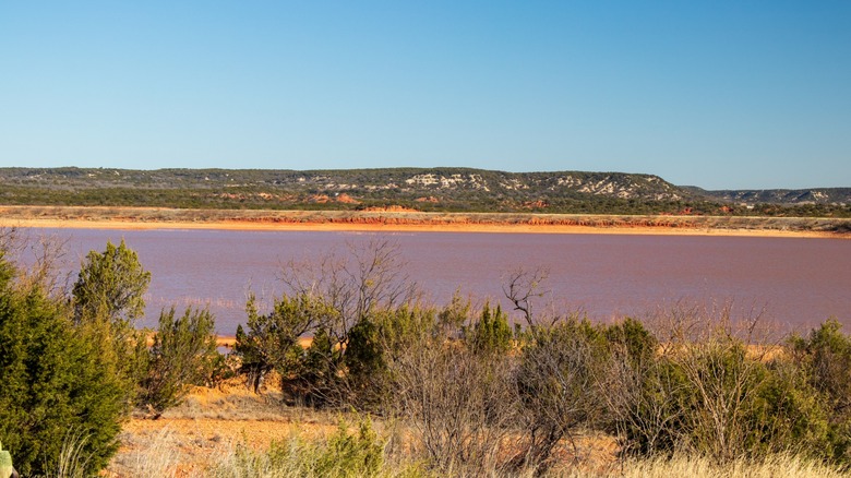 Abilene lake and scenic shore at Abilene State Park