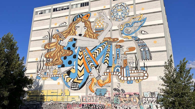 A wall of graffiti in a neighborhood in Montreal, near the Mont Royal
