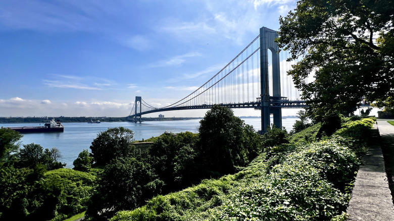 Verrazzano-Narrows Bridge view from park in Staten Island